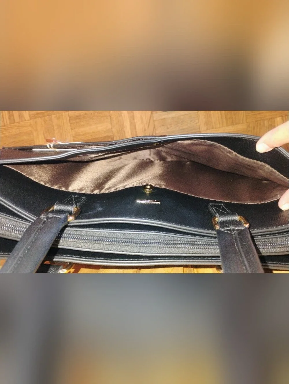 Women's Faux Leather Laptop Tote Bag